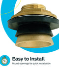 Heavy-Duty Brass Closet Spud For Urinals Kit With Locknut, Rubber Washer, And Metal Washer - Commercial Grade Urinal Plumbing Fitting