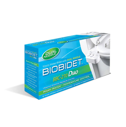 BB270 Dual Nozzle Bidet Attachment For Toilet Seat With Warm And Cold Water Non Electric Posterior And Feminine Wash Easy Install