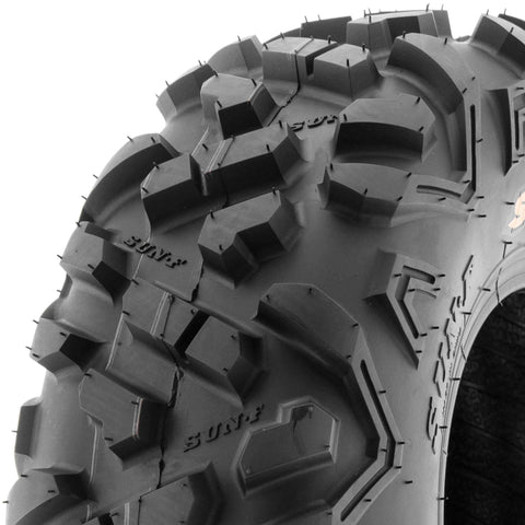 Close-up view of Set Of 2 Power II 19x7-8 ATV UTV Off Road Tires All Terrain 6 Ply Tubeless A051 tread pattern.