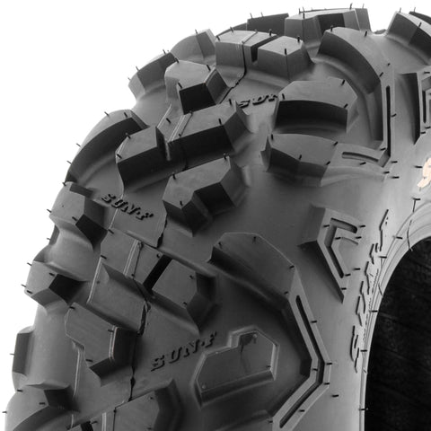 Close-up of All Terrain ATV And Go Kart Tires A051 145/70-6 Tubeless 6PR, showcasing the rugged tread design for trails and tracks.