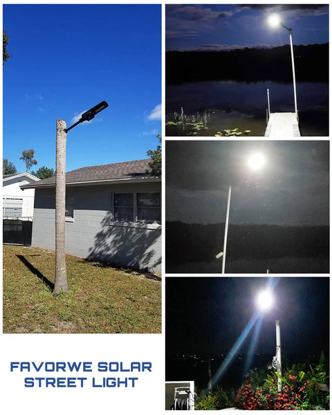 Powerful 300W Solar Street Light With 20000 Lumens, Outdoor Parking Lot Lighting That Covers Wide Areas at night and day.