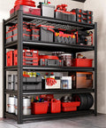 Heavy Duty Adjustable Metal Garage Shelving Unit For Basement, Pantry, Warehouse, Built To Last Sturdy Steel Storage Racks With 35.4 Inch Width, 15.7 Inch Depth, 71.2 Inch Tall, Space Saving Organizer in garage
