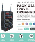 Large Hanging Luggage Organizer For Travel Fits Any Suitcase With See Through Mesh Windows Packing Cubes For Quick Access To Clothes Grab And Go Travel Closet Organizer Black
