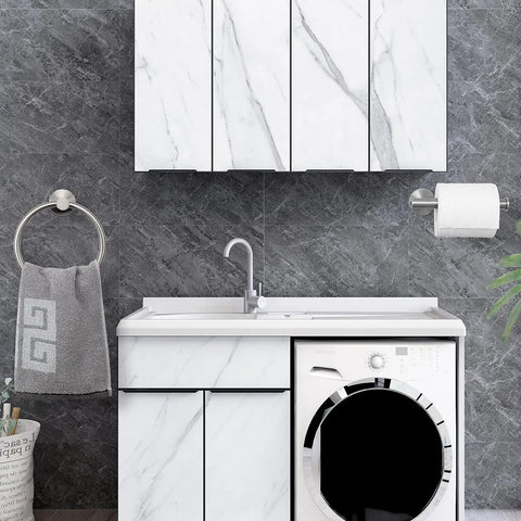 Two Piece Bathroom Hardware Set With Towel Ring And Toilet Paper Holder In Brushed Nickel Stainless Steel Wall Mounted