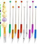 12 Pack Beadable Letter Openers Set, Metal Beaded Envelope Openers With Plastic Protective Covers, 6 Color Assortment displayed