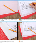 Process of using 30 Pack Graphite Transfer Paper For Tracing And Copying Lines On Canvas And Wood 8.5 X 11 Inches White Erasable Carbon Paper Set