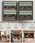 32 Key Lock Box For Home, Office, And Garage, Wall Mount Key Cabinet With Management System, magnetic door, tag labels