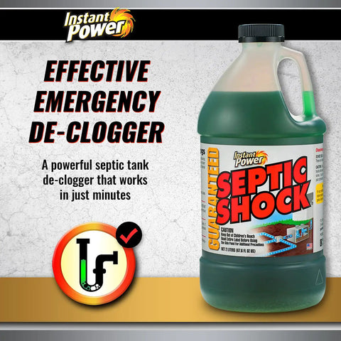 Septic Tank Shock Treatment Liquid Clog Remover Safe For Septic Systems And RVs Clears Drains In Minutes Pour Directly Into Toilet Liquefies Organic Material Treats Up To 1500 Gallons 67.6 Fl Oz bottle