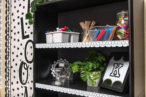 Squiggles And Dots Magnetic Border For Whiteboards And Metal Surfaces, 24 Feet Of Bright Dope Classroom Border Strips, 12 Magnetic Pieces Perfect For Doors, Cabinets, And Bulletin Boards