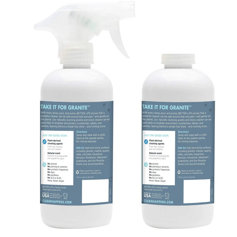 Granite Cleaner And Polish For Marble Quartz Slate And Concrete Surfaces Streak Free Stone Countertop Cleaner Pack Of 2 16oz
