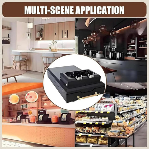Automatic 58mm Electric Portafilter Cleaner for Home Espresso Machines in various cafe settings showcasing its sleek design and use.