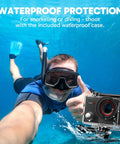 Ek7000 Pro 4K 30FPS Action Camera Bundle snorkeling underwater with waterproof case