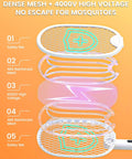 Electric Fly Swatter Zapper Racket 4000V With 1800mAh Rechargeable Battery Dual Modes 5 Layer Safety Mesh breakdown