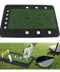 Pro-Grade Swing Training Mat For Golf Practice Rubber Hitting Pad, portable stable turf with slip proof surface in use outdoors