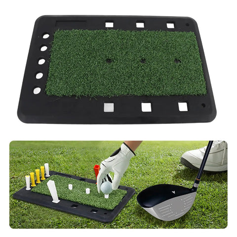 Pro-Grade Swing Training Mat For Golf Practice Rubber Hitting Pad, portable stable turf with slip proof surface in use outdoors