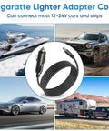 Kickstart Your Road Trips With This 6.5Ft DC Power Cord Featuring A Snug 5.5X2.1Mm Cigarette Lighter Plug For 12V To 24V Vehicles, shown with vehicles and boats.