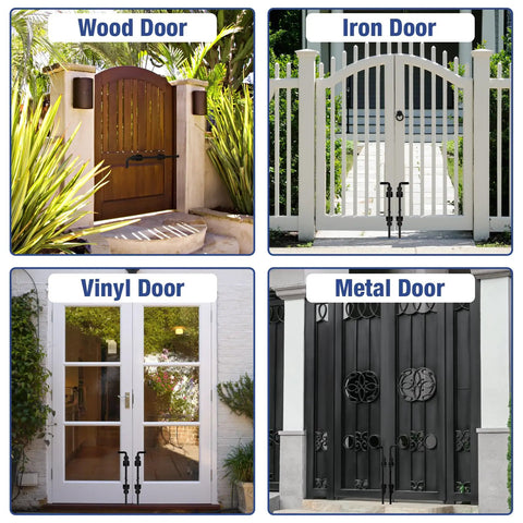 12 Inch Cane Bolt Drop Rod Gate Stopper For Wood Fences And Gates, Heavy Duty Black Steel Exterior And Interior Hardware, Outdoor Indoor Security Latch Anchor, Barn Door Accessory