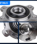 Close-up of Rear Wheel Bearing and Hub Assembly for Ford Escape AWD 2013-2018 and Lincoln MKC 2015-2019, 5 Lug with ABS