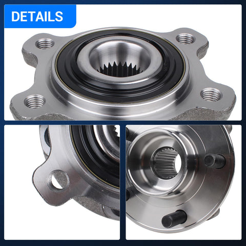 Close-up of Rear Wheel Bearing and Hub Assembly for Ford Escape AWD 2013-2018 and Lincoln MKC 2015-2019, 5 Lug with ABS