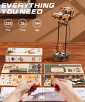 Dope Pendulum Balance Toy 3D Wooden Puzzle Kit For Adults, Retro road tripper car model, 228-piece wood kit, desk display