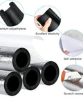 Insulated Pipe Foam Tubes Four Pack Pre Slit Self Adhesive 2 Inch 20mm Thick 40 cm length details, showing material and features.