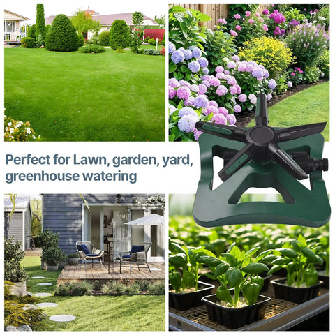 360 Degree Rotating Lawn Sprinkler With 5 Arms And 20 Nozzles, No Power Needed Auto Watering System for garden irrigation display
