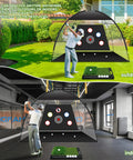 10x7ft Golf Practice Net With Heavy Duty Base Dual Turf Mat For Indoor And Outdoor Use in garages and backyards