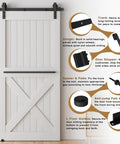 12 Foot Sliding Barn Door Hardware Kit Fits Double Doors Up To 36 Inch Wide Heavy Duty Carbon Steel Track installed view