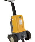Heavy Duty Yellow Black Steel Electric Tugger With 2000 Lb Pull Capacity For Tough Jobs featuring ergonomic handle and wheels.