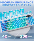 Dual 8K Wireless Mechanical Keyboard With Blue Lychee Switches, Sick Built In TFT Display, Dope Knurled Volume Dial, Win Mac Ready, Premium Fire Gear For Lightning Fast Gameplay with 10000mAh battery.