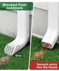 Heavy Duty Gutter Downspout Extension And Type A Diverter Kit Featuring Removable Leaf Guard Plus Splash Shield Outlet Filter With No Sweat Installation And Drainage That Works Like A Charm On 2X3 And 3X4 Downspouts White Two Pack showing blocked and smooth entry options with leaf guard filter.