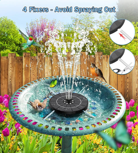 Upgrade Your Outdoor Oasis With A 2026 High Efficiency 3.5W Solar Bird Bath Fountain Pump Featuring 8 Color LED Lights spraying water