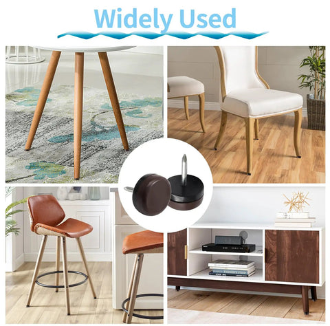 40 Pack Nail On Furniture Glides 18mm Nylon Chair Sliders For Wood And Hardwood Floors Brown Finish Protect Table Legs