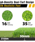 Extra Large 6x4ft Golf Mat For Indoor And Outdoor Practice 31mm Pile High Density Artificial Turf showing dual-turf design details