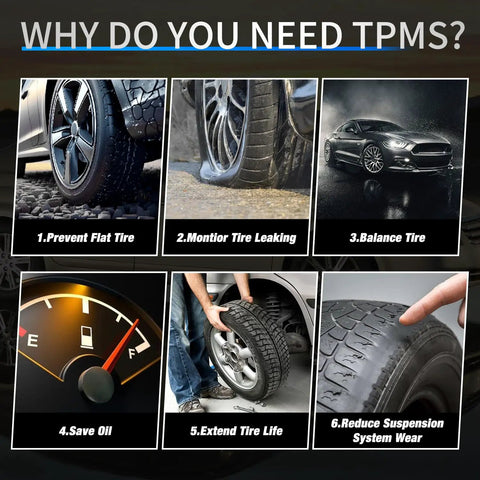Image detailing benefits of Top Shelf TPMS Tire Pressure Monitoring Sensors For Smooth Rolling Toyota 4Runner and Lexus models.