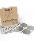 Aluminum Lids For Reusable Nespresso Original Line Capsules 200 Pack, self-adhesive foil seals displayed with package