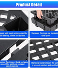 Heavy Duty Plastic Pallet Set 23.6x15.8x3.9 Inch Stackable Interlocking Storage Platform with grippy ventilated HDPE base