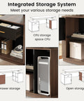Integrated storage system of Fly Setup L Shaped Electric Standing Desk With Drawers And USB Charging Ports for organizing.