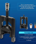 GEAROLL U-Joint puller with threaded shaft and yoke, automotive universal joint extractor; includes socket and gloves