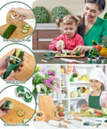 20-Piece Kids Safe Knife Set for Real Cooking—green handles, BPA-free toy kitchen tools for toddlers