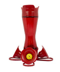 Hummingbird Feeder With Pinch Waist Design No Fuss No Mess Easy Fill And Clean With Bee Guards Keeps Bees Out Four Flower Ports 8 Ounce Capacity Outdoor Garden Or Patio Bird Feeder, red plastic, removable parts