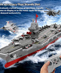 16 Inch RC Warship Boat With Real Water Spray, 15 MPH Dual Motor Aircraft Carrier Battleship, Remote Control Military Vessel