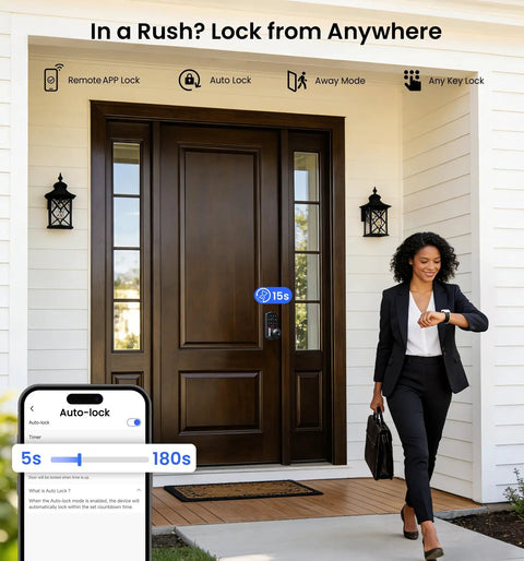 Slick Matte Black Fingerprint Smart Door Lock With Classic Knob Handle Featuring Fast Built Wifi For Seamless Remote App Access Zero Hub Headaches And Badass Home Security Vibes For Anyone Who Wants Nailed It Entry