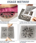 Step-by-step guide for Lcarege Disposable Hair Drain Stickers, 60 Pack 4x4 Fiberglass Disposable Drain Covers Self Adhesive for Shower.