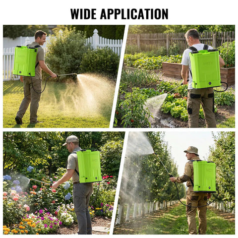 Battery Powered Backpack Sprayer 5.3 Gallon 20L With 21V Battery And 100 PSI Electric Garden Sprayer in use for lawn care