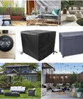 Heavy Duty Patio Furniture Cover 24x17x16 Inches Waterproof 420D Oxford Tear-Resistant with Windproof Buckles shown in a garden setting