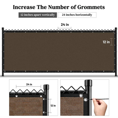 Privacy Fence Screen 6 Foot By 50 Foot Heavy Duty 170GSM HDPE Mesh Delivers 95 Percent Backyard Privacy With Reinforced Edges And Grommets