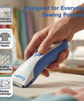 Electric Seam Ripper Pro Kit With Storage Case And USB Charging in use for quilting adjustments