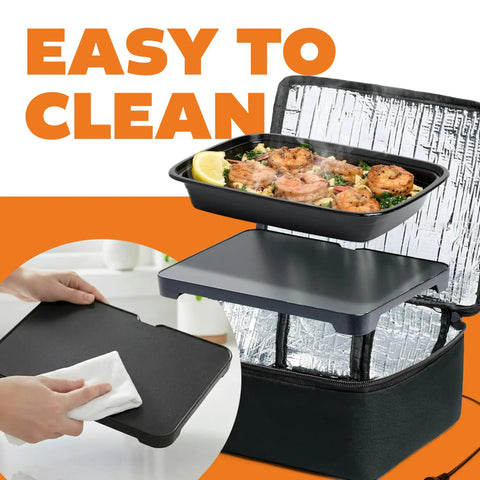 Compact Portable Electric Lunch Warmer For Work Office And Construction Sites Grab And Go Reheat Cook And Eat 120V Black