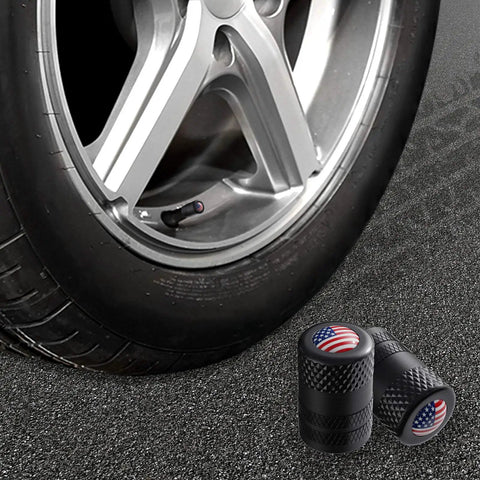 American Flag Aluminum Valve Stem Caps USA Tire Caps Dust Proof Covers For Cars Trucks Motorcycles Bicycles Corrosion Resistant 4 Pack